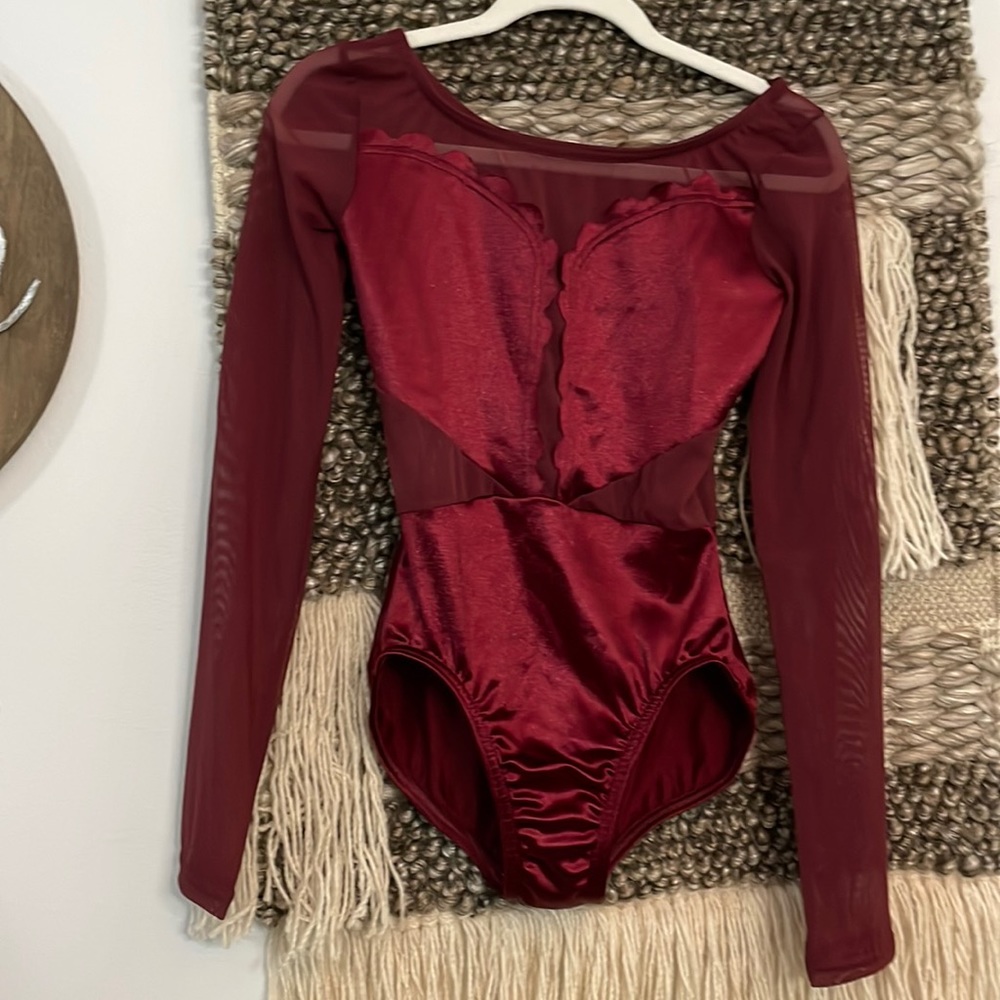 Double Platinum maroon leotard